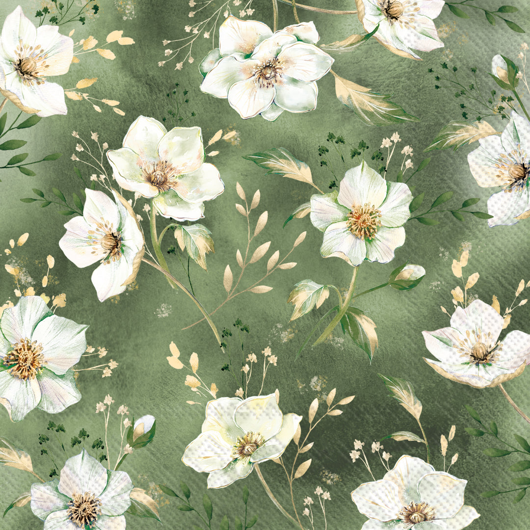 Golden Gala Green Lunch Napkin