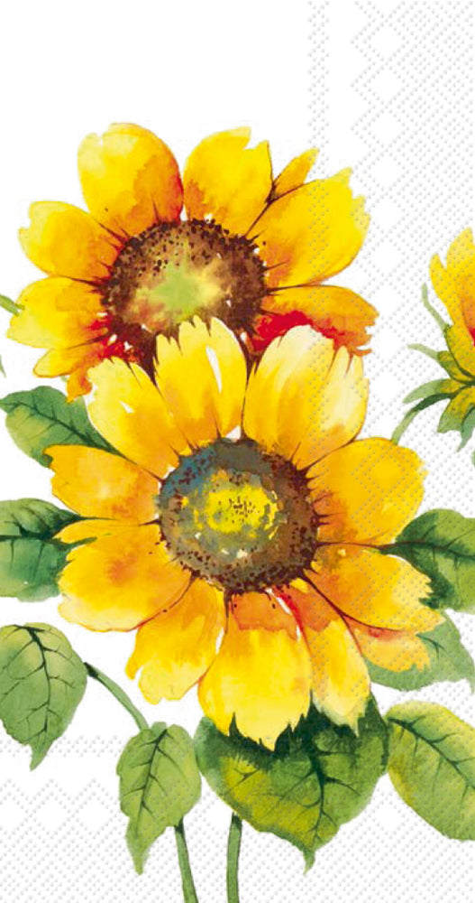 Toalla de invitados con girasoles de colores