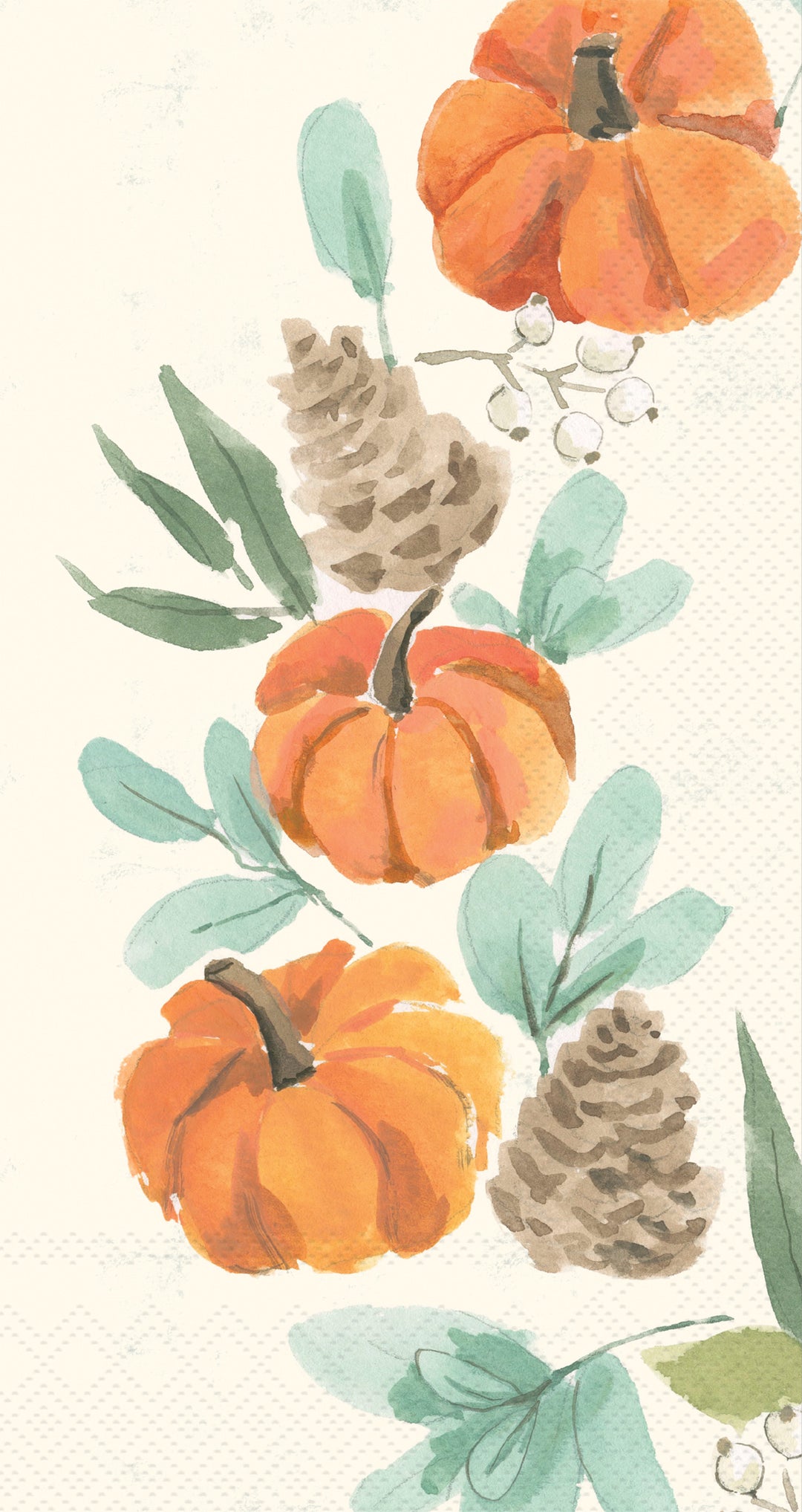 Toalla de invitados con corona de calabaza de cosecha