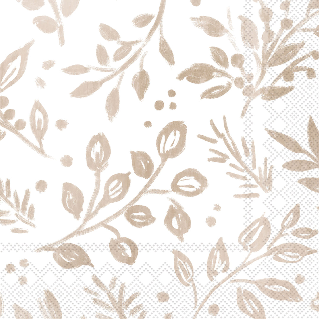 White Botanicals Cocktail Napkin