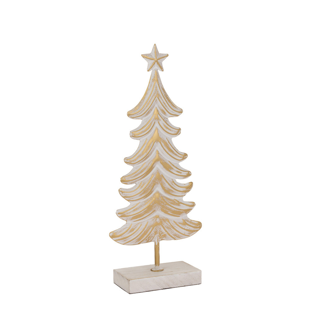 Medium Metal White and Burnished Gold Tree