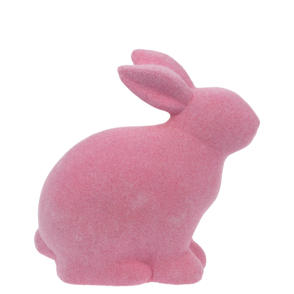 Conejito rosa sentado y flocado