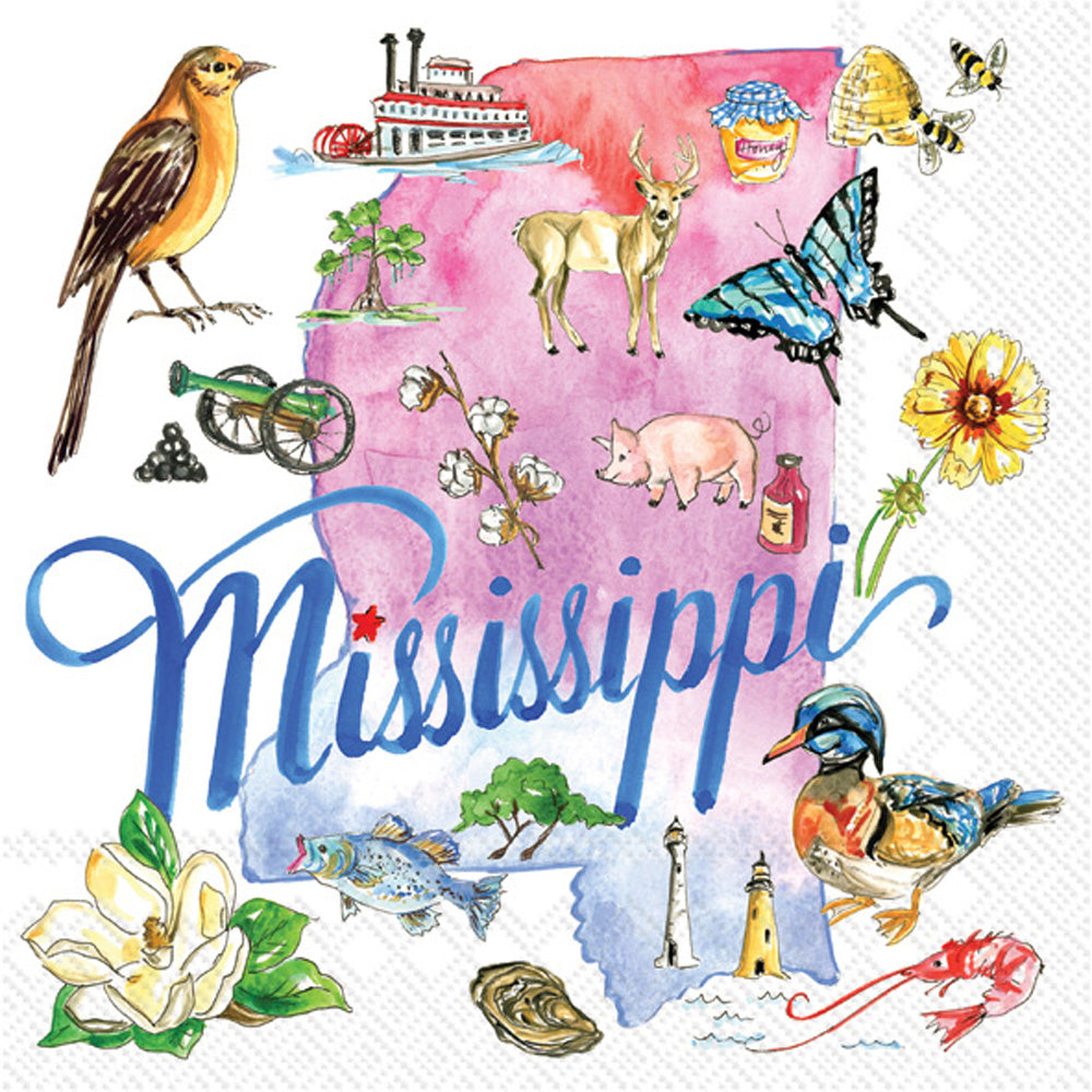 Servilleta de cóctel de la colección del estado de Mississippi