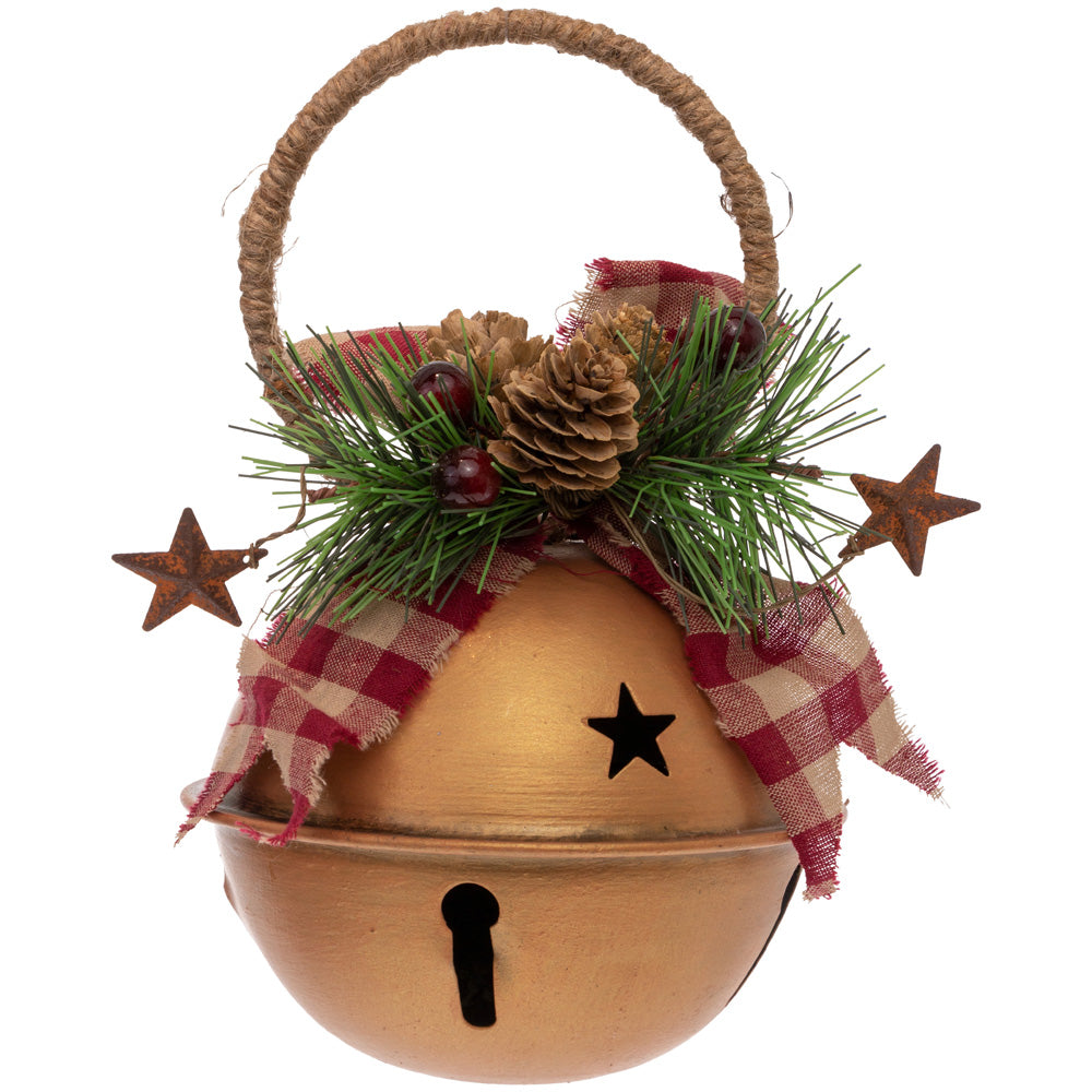 Adorno de campana de cobre con guirnalda grande