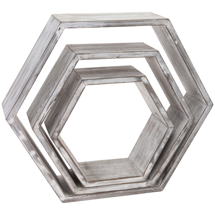 Estantes hexagonales blancos anidados (juego de 3)
