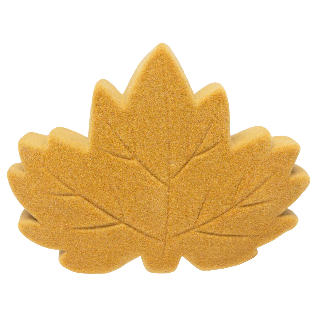 Mustard Flocked Maple Leaf