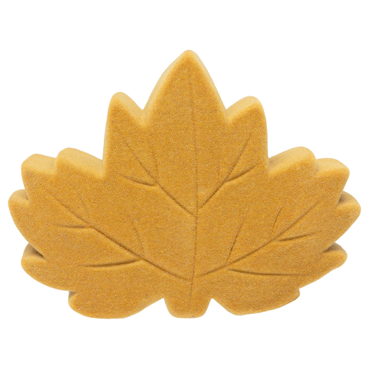 Mustard Flocked Maple Leaf