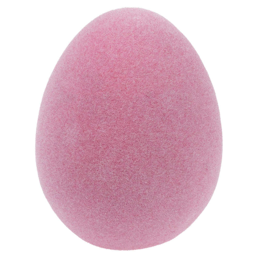 Huevo flocado rosa grande
