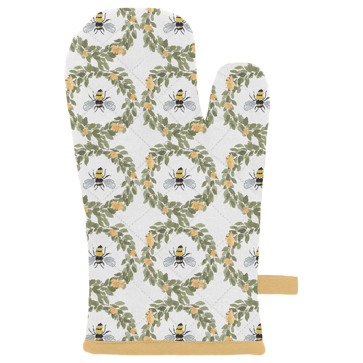 Bee Field Oven Mitt and Pot Holder Set