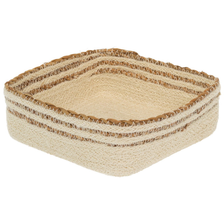 Cream Seagrass/Jute Cocktail Caddy
