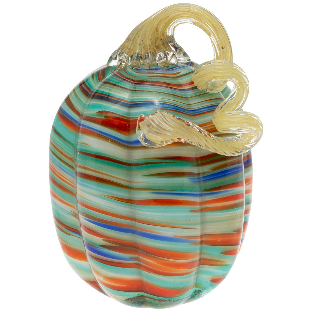 Calabaza de cristal pequeña con rayas de atardecer