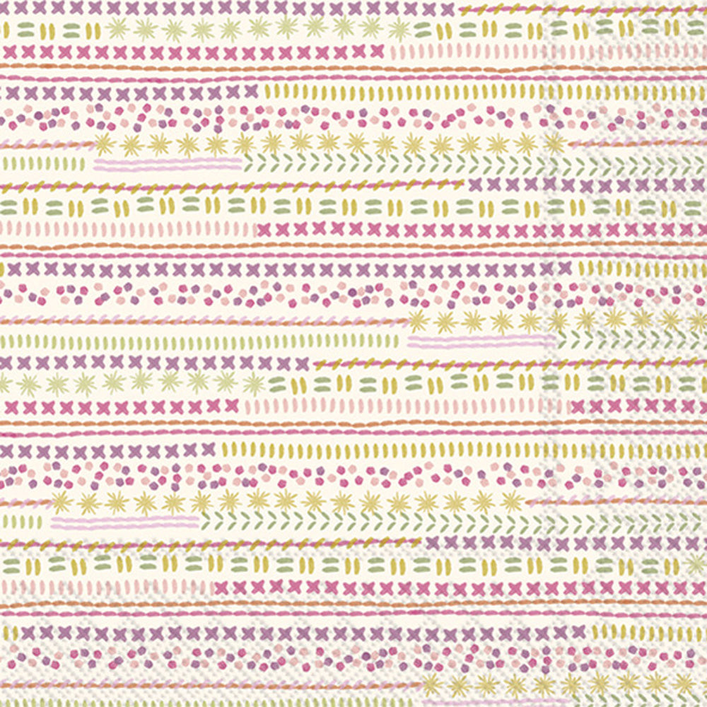 Servilleta de almuerzo Sampler Stripes Pink