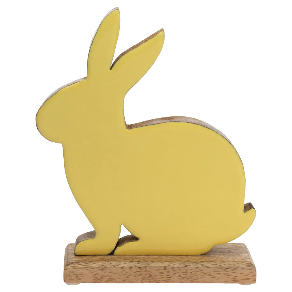 Conejito de madera amarillo grande
