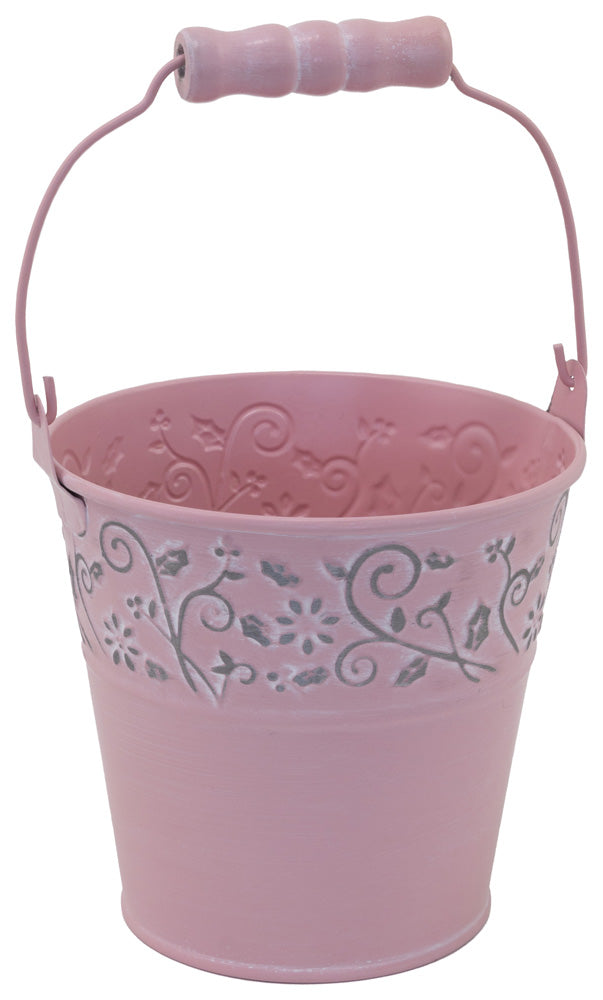 Cubo pequeño con detalles florales rosas