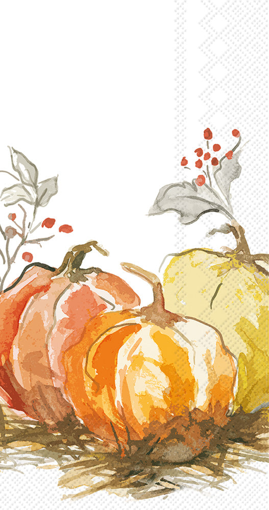 Toalla de invitados con forma de calabaza pintada
