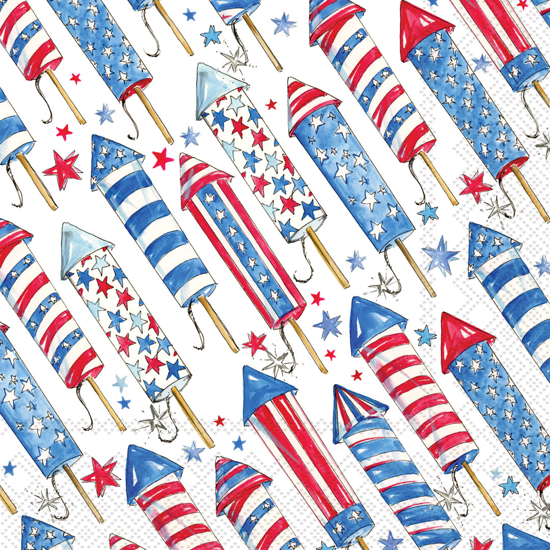 Patriotic Rockets Cocktail Napkin
