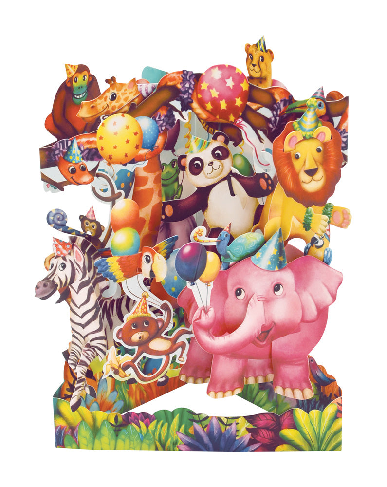 Tarjeta de columpio para fiesta de animales