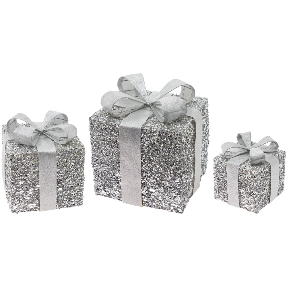 Set de regalo con purpurina plateada (juego de 3)