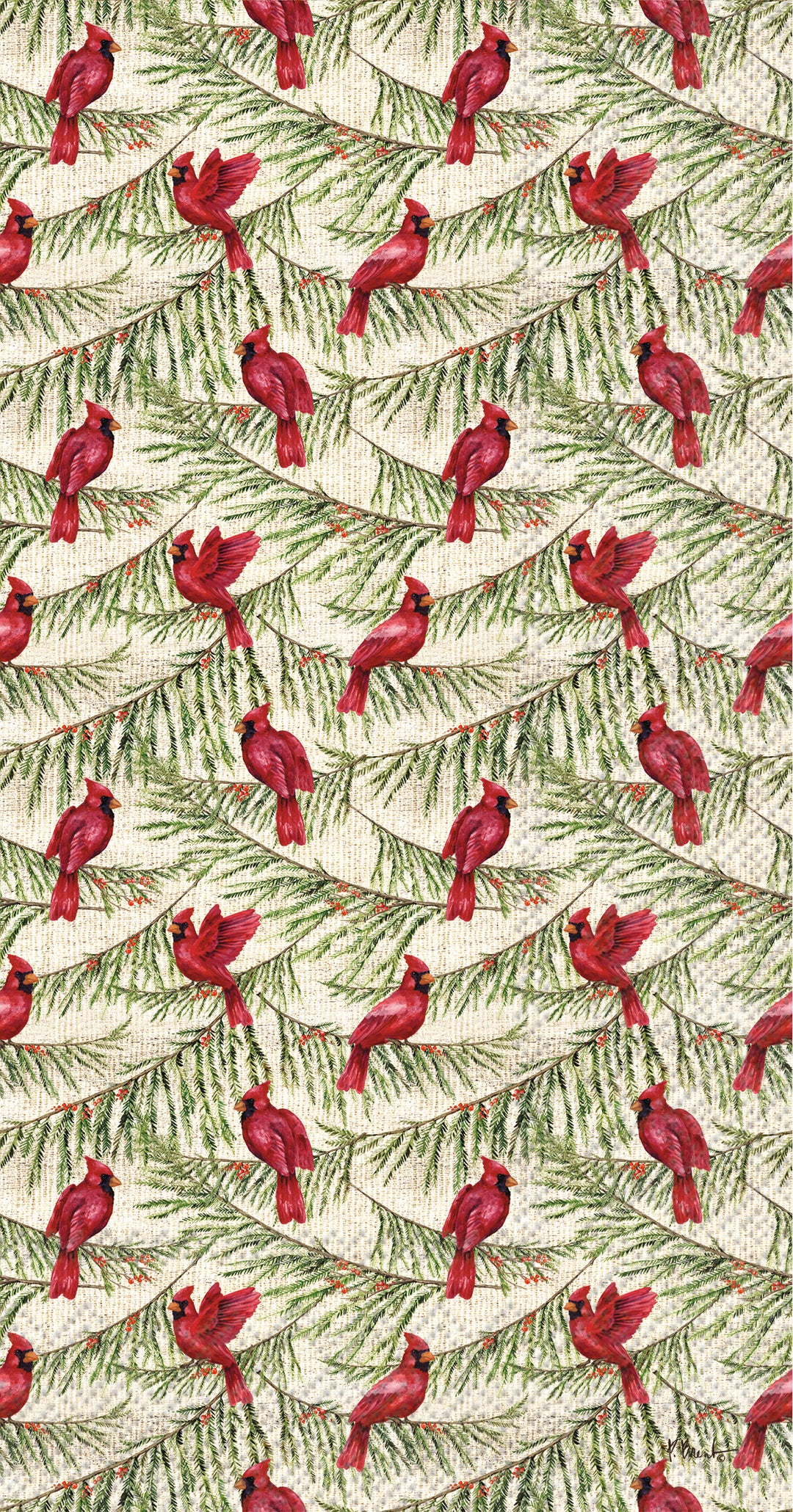 Cardinal Pines Cream Guest Towel