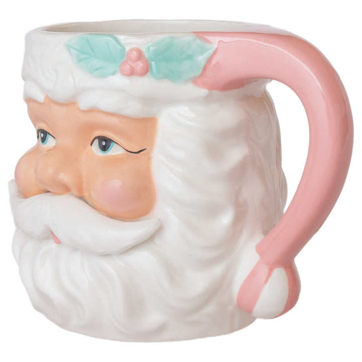Pink Santa Holly Mug