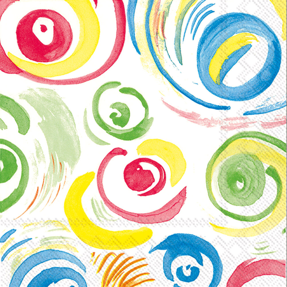 Servilletas de almuerzo Happy Circles blancas