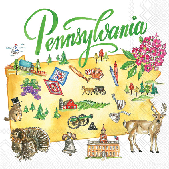 Servilleta de cóctel de la colección del estado de Pensilvania
