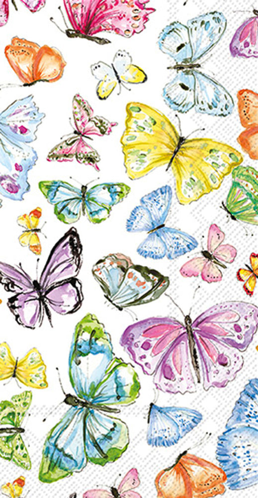 Toalla de invitados con mariposas multicolor
