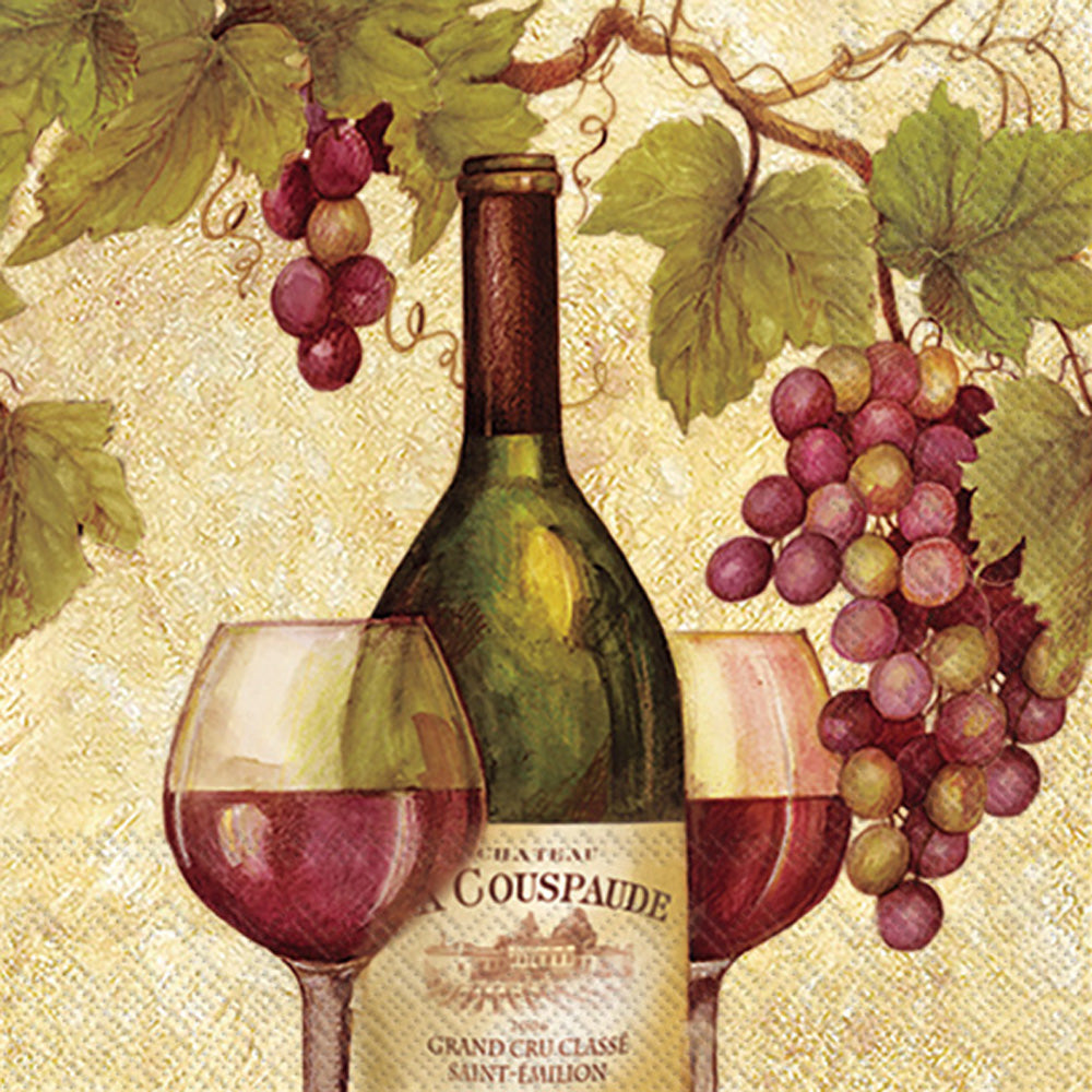Servilleta de cóctel de vino tinto