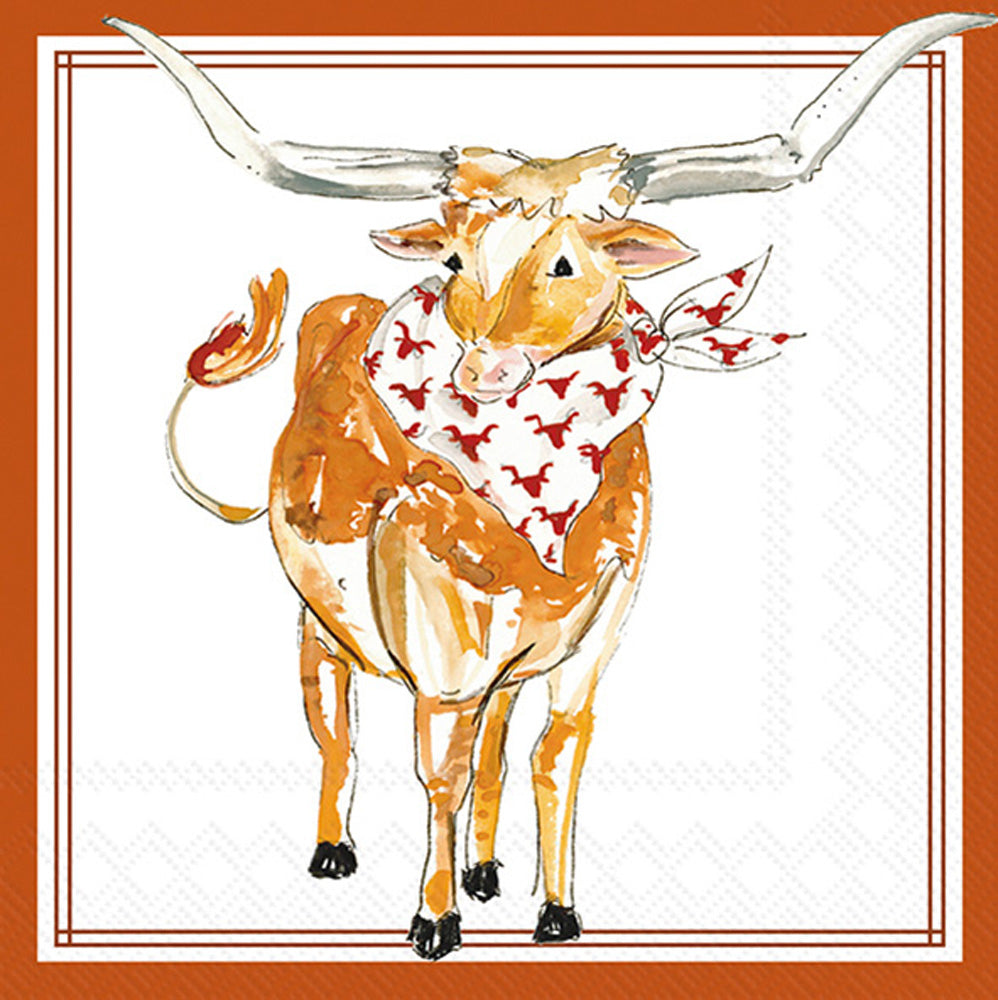 Servilleta de cóctel White Longhorn Hometown Pride