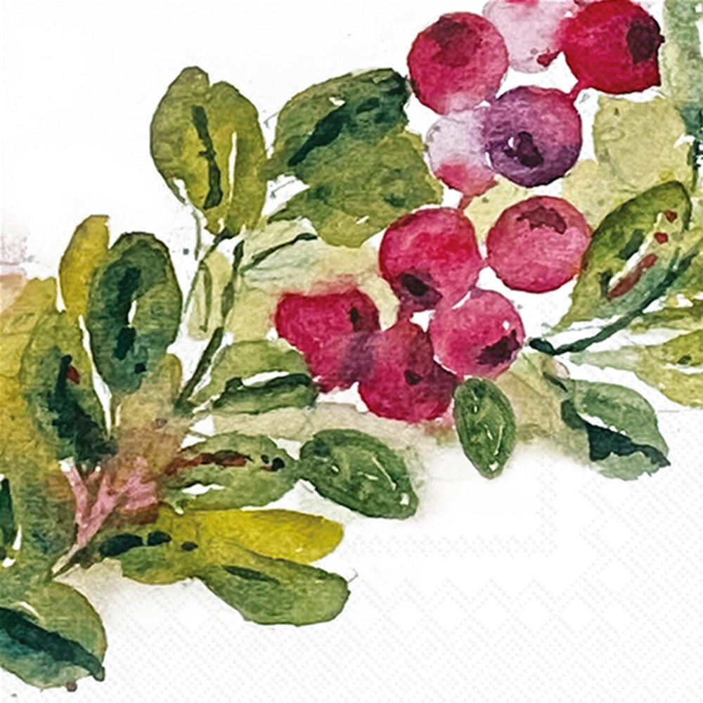 Servilleta de cóctel con corona de arándanos