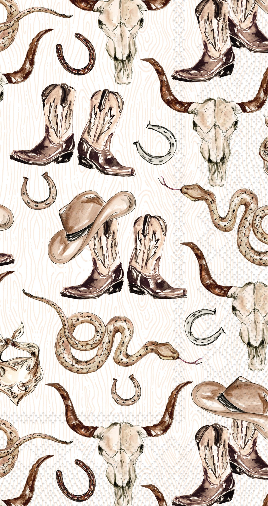 Western Boots and Skulls Guest Towel