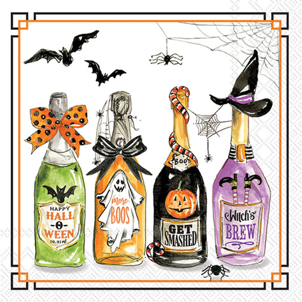 Servilleta de cóctel con forma de botella de Halloween