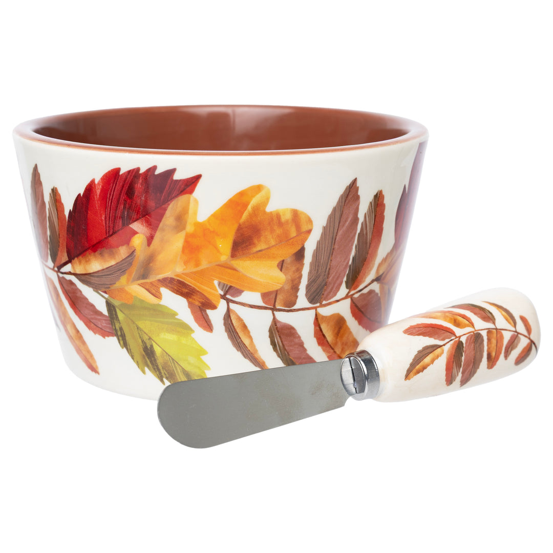 Falling Leaves Bowl &amp; Spreader