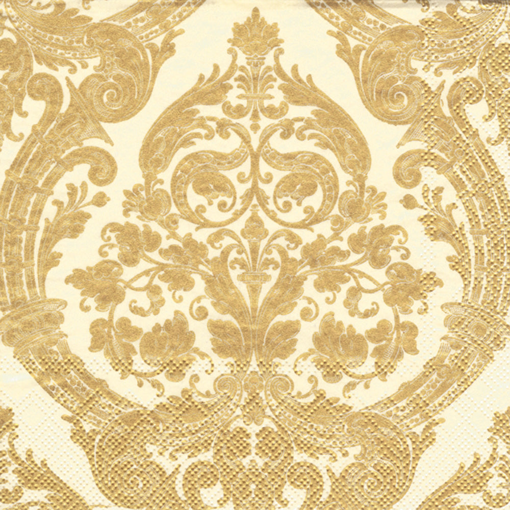 Servilleta de cóctel Grandeur color crema y dorado