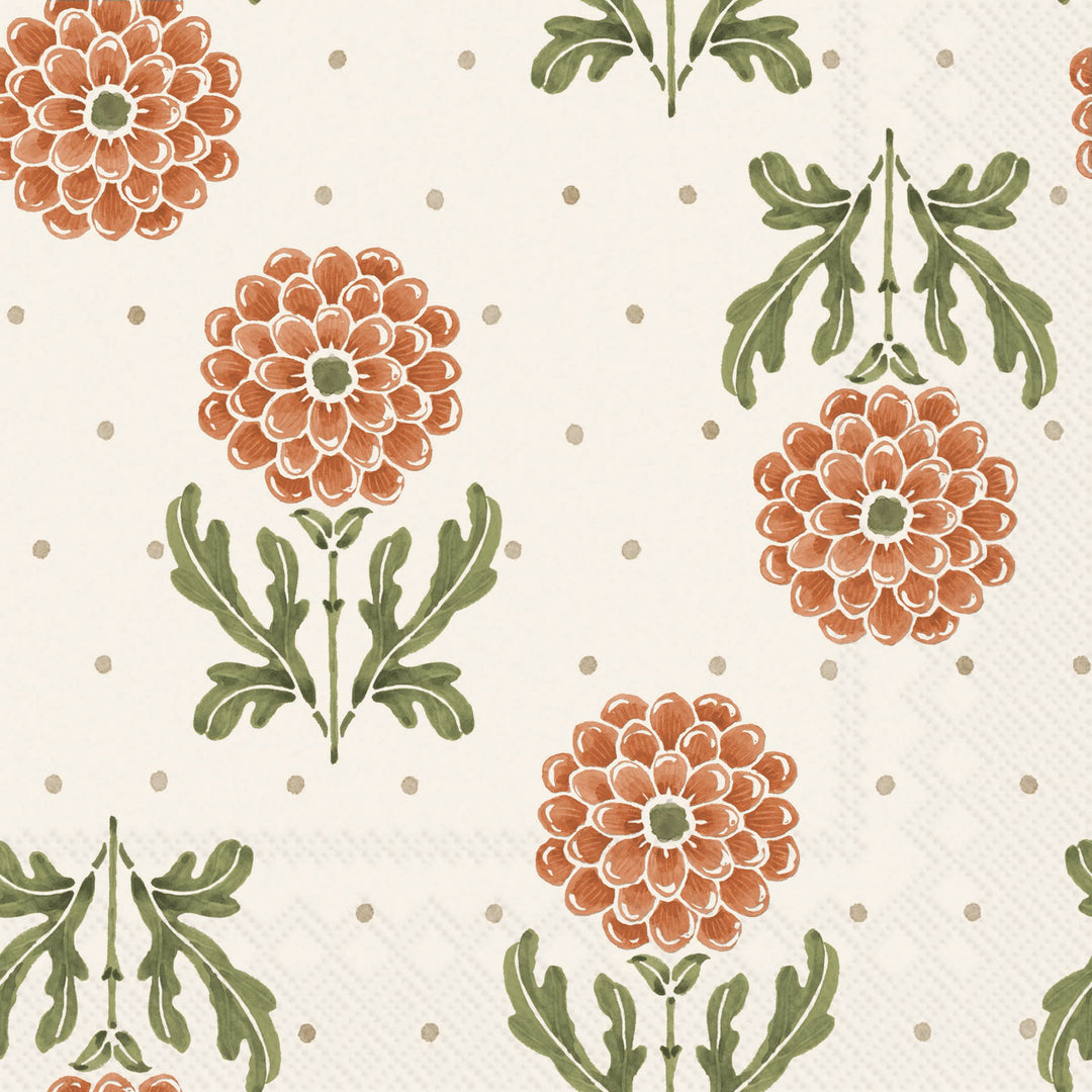 Simple Flower OrangeCocktail Napkin