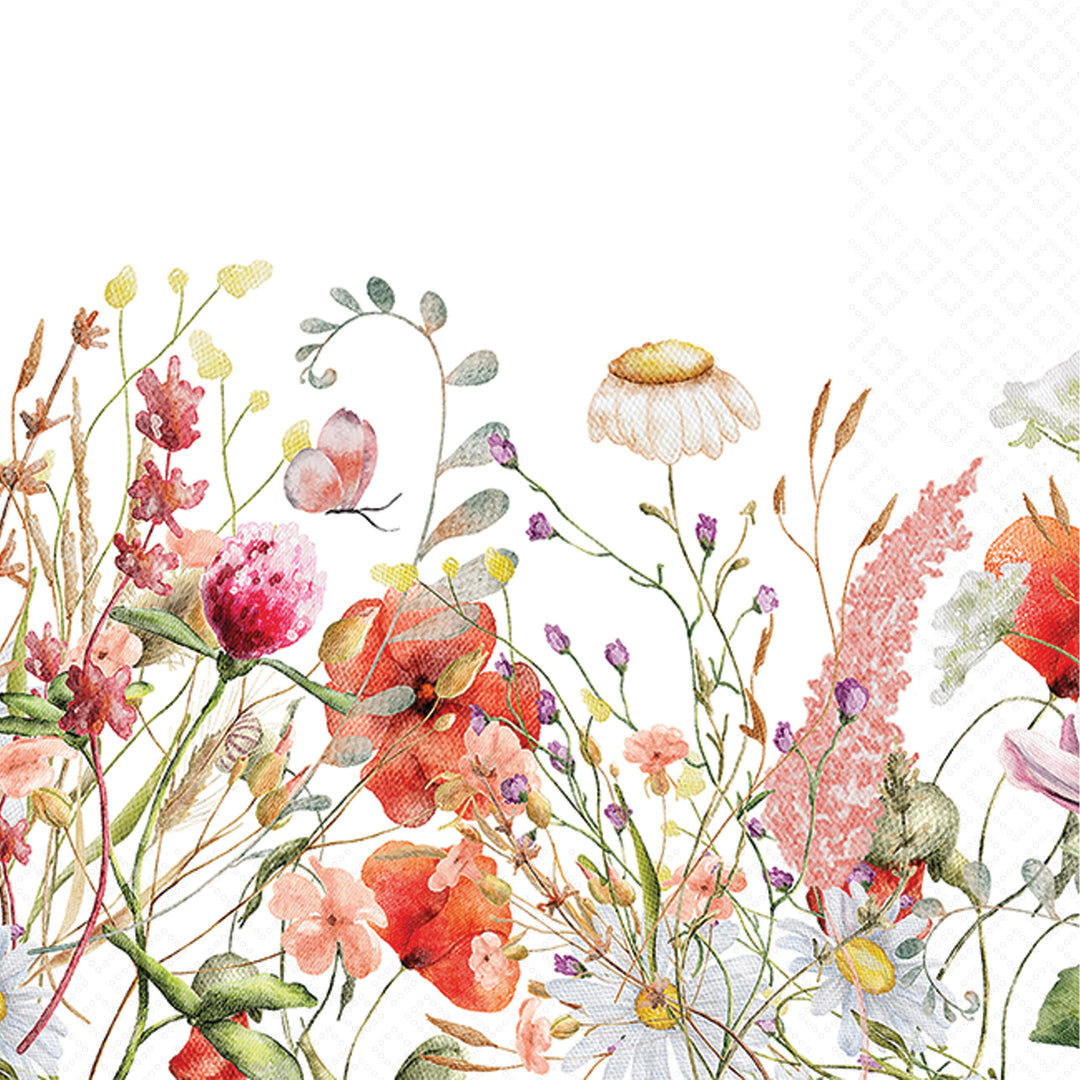 Servilleta de almuerzo con diseño de campo de flores