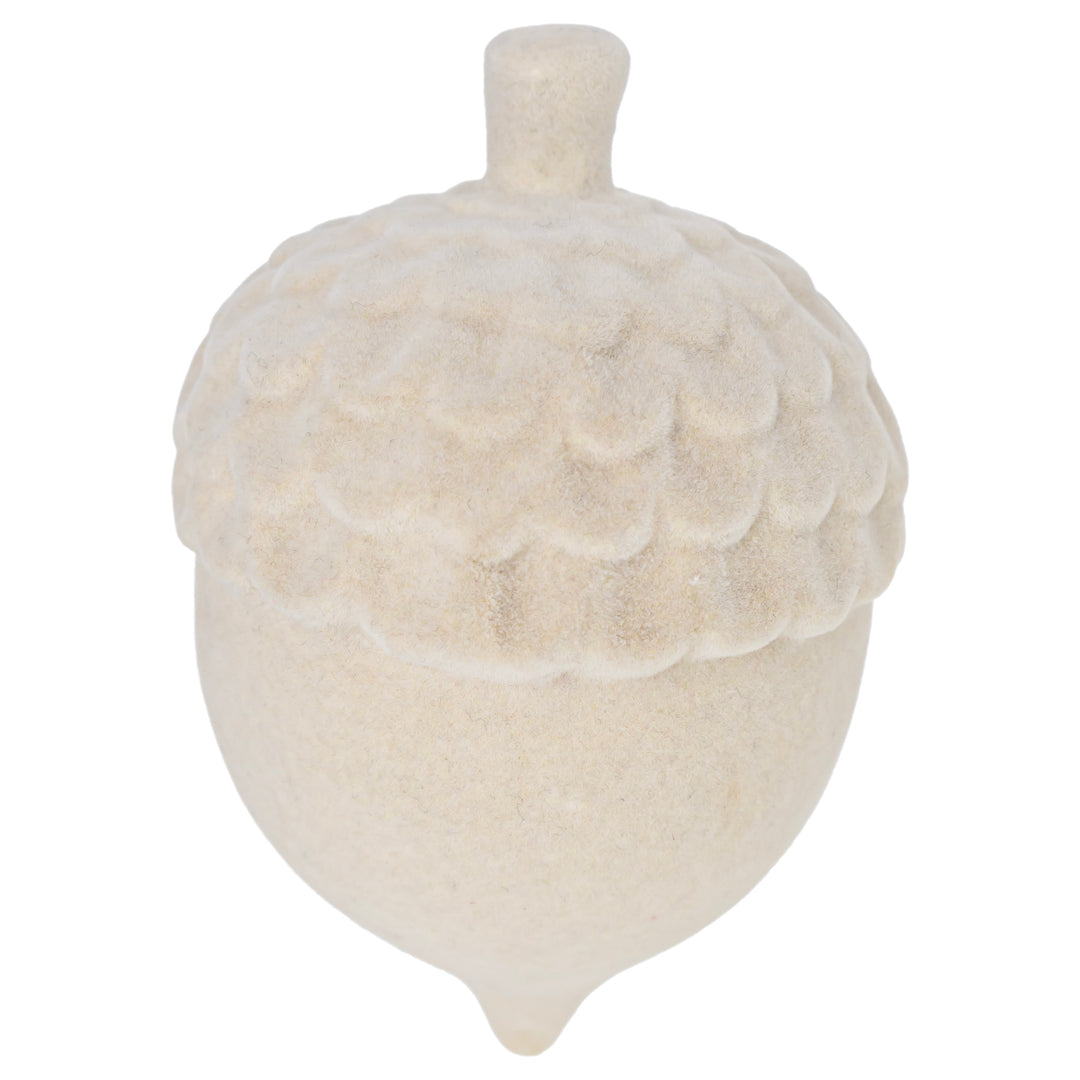 Cream Flocked Acorn
