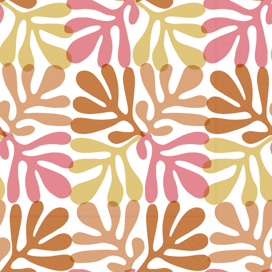 Coral Pattern Cocktail Napkin pink