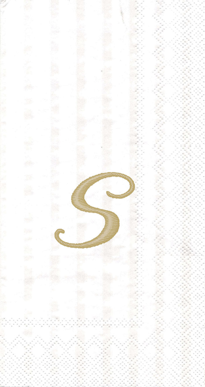 Toalla de invitados Stripes Again Monogram S Crema