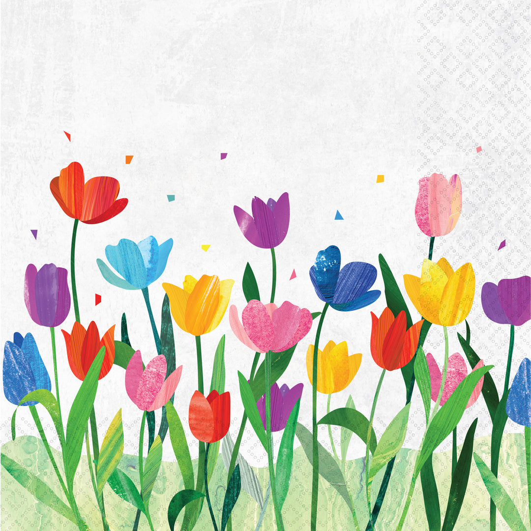 Carlton Tulips Cocktail Napkin