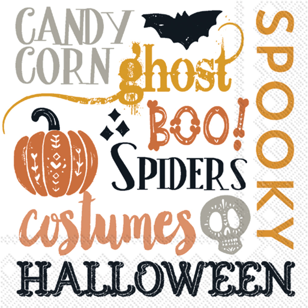 Servilleta de cóctel con palabras de Halloween
