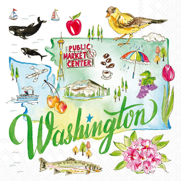 Servilleta de cóctel de la colección del estado de Washington
