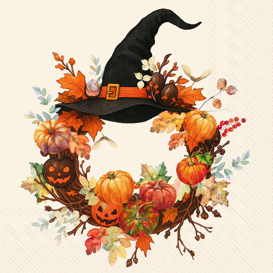 Witch Wreath Cocktail Napkin