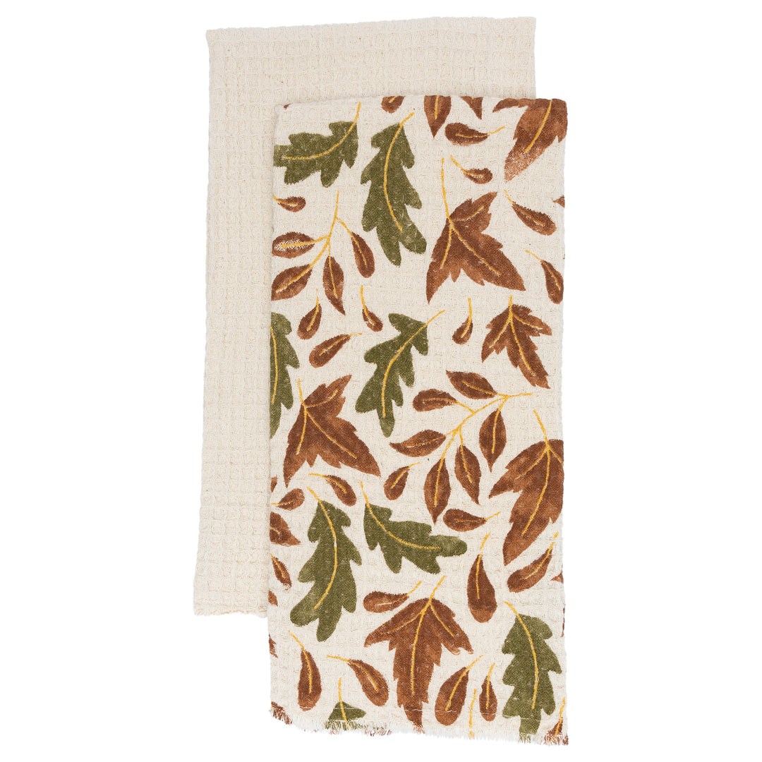Falling Leaves Tea Towel Set of 2