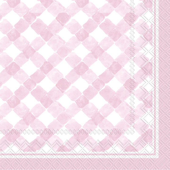 Servilleta de cóctel de cuadros vichy rosa claro