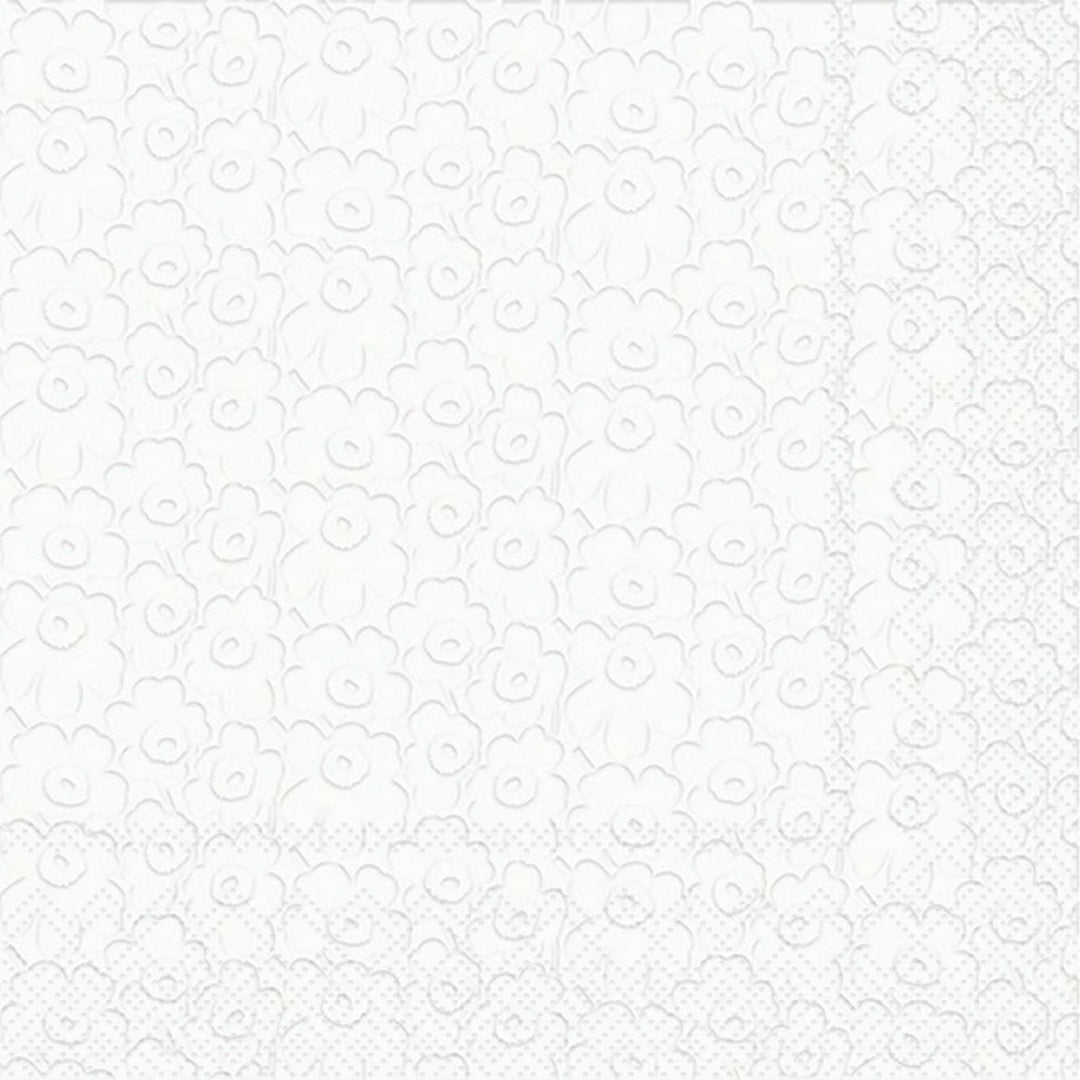 Servilleta de almuerzo con relieve Unikko Blanco