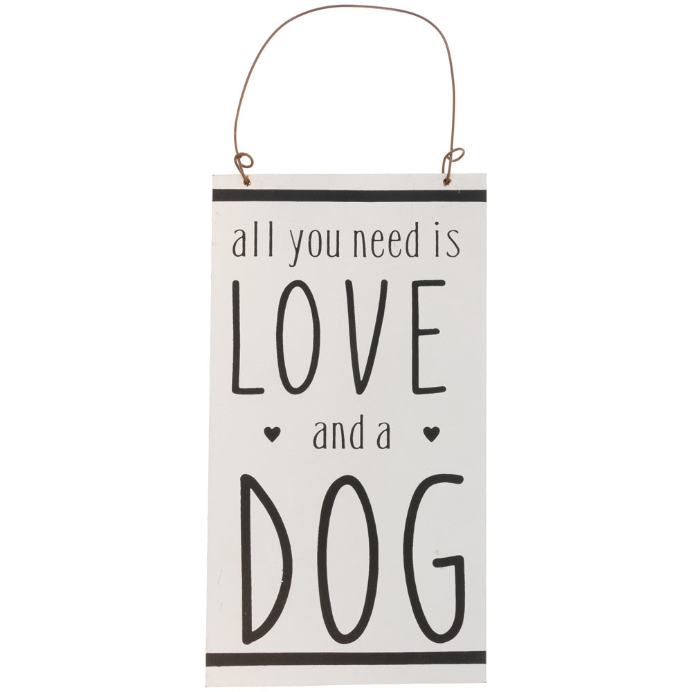 Letrero de amor y perro