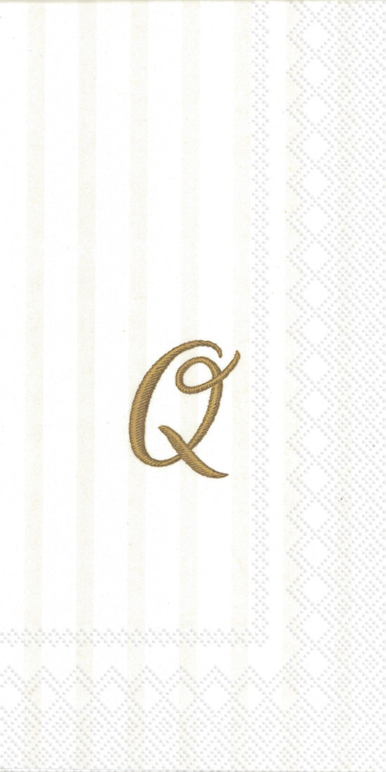 Toalla de invitados Stripes Again Monogram Q Cream