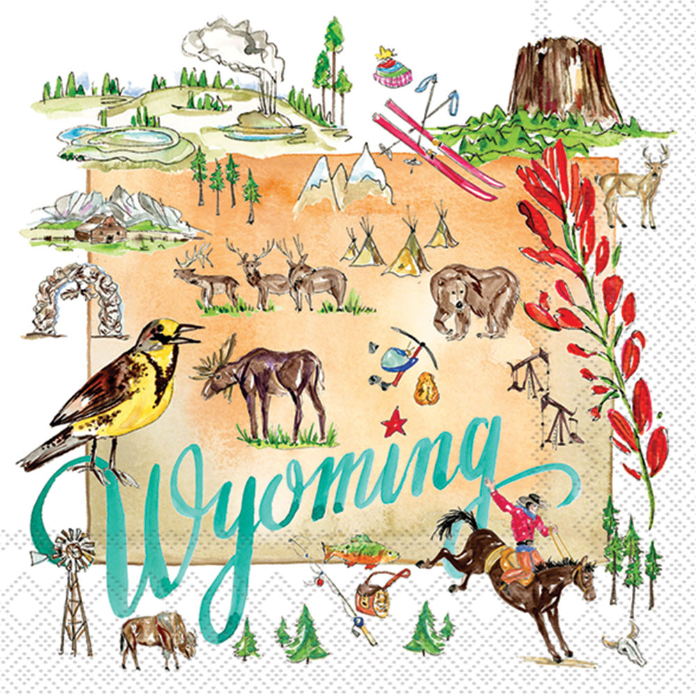 Servilleta de cóctel de la colección del estado de Wyoming