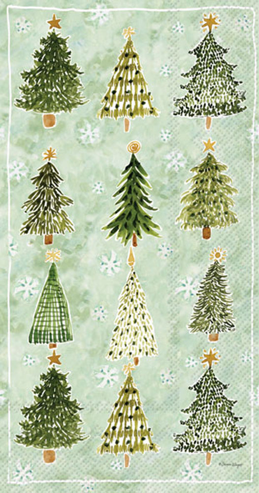 Toalla de invitados con diseño de árbol de Navidad